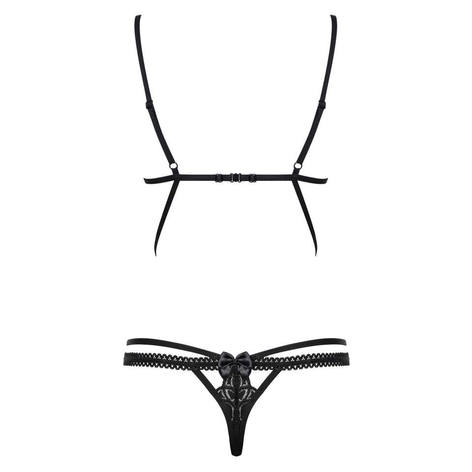 Czarne koronkowe body Obsessive Wonderia
