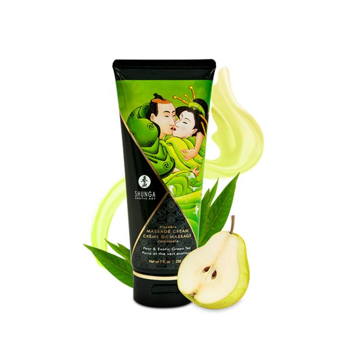 Jadalny krem do masażu Shunga - gruszka z zieloną herbatą - 200ml
